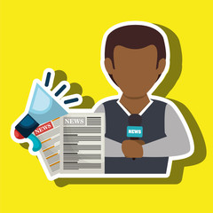 man news megaphone speak vector illustration eps 10