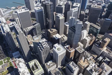Papier Peint photo autocollant Photo aérienne Après-midi vue aérienne du quartier central des affaires de San Francisco