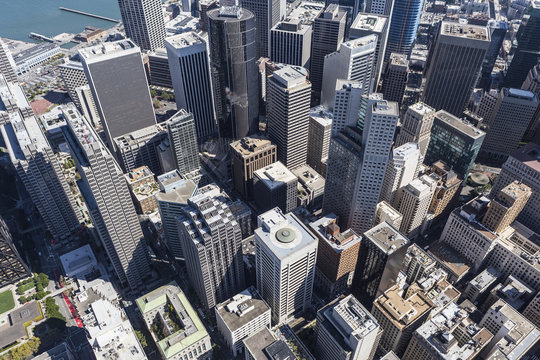 Afternoon Aerial View of San Francisco Central Business District