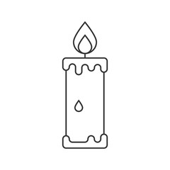 Candle icon suitable for info graphics, websites and print media and interfaces, mobile website. Linear trendy hand drawn style, line, vector icon. Geometric isolated flat design.