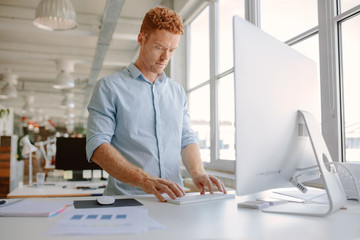 Businessman working in modern office