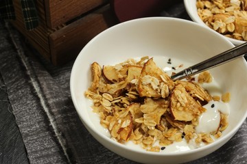 Yogurt with Homemade apple granola