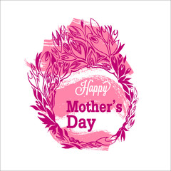 Happy Mother's Day poster.  Flowers and text.