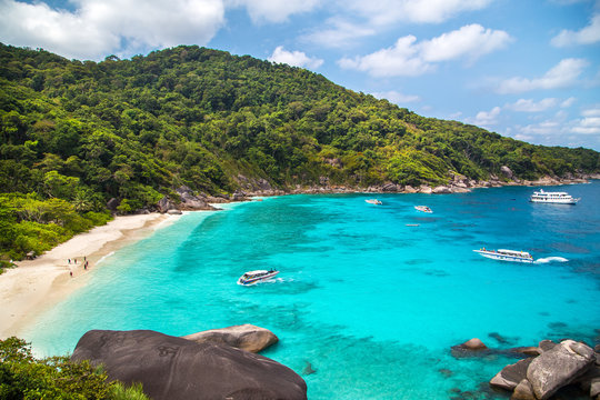 Beautiful tropical similan island white beach - Thailand