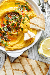 Pumpkin hummus, top view