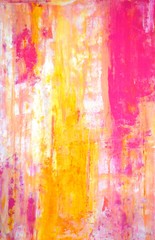 Różowe i żółte malarstwo abstrakcyjne - 122173674