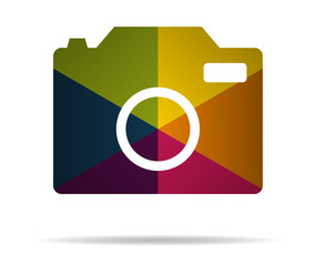 camera multicolor icon vector