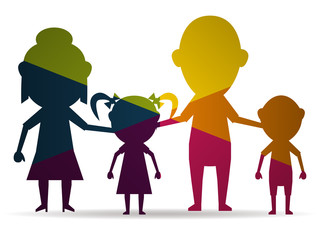 dolls family together multicolor icon vector