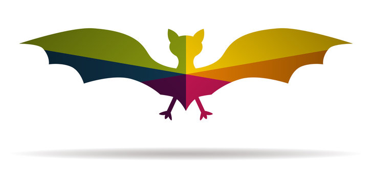 bat multicolor icon vector
