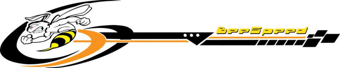 Super Bee Speed Flying delivery. Bee Boxing Mascot for sport teams. Great for t-shirt designs, business mascot logo and any other design work. Ready for car paint or sticker vinyl cutting.