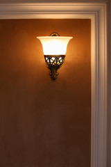 Included lamp hanging on the wall