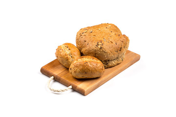 Various of bread on cutting board