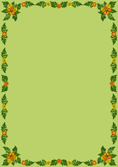 Gelbe Blueten Rahmen DinGruen2