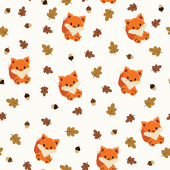 Fototapeta premium Baby fox seamless wallpaper