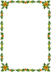 Gelbe Blueten Rahmen DinWeiss2