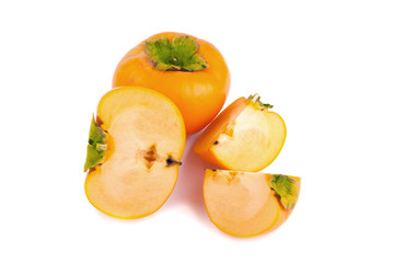 persimmon on white background