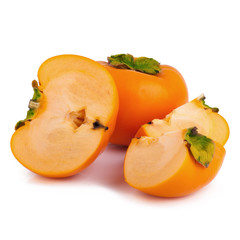persimmon on white background