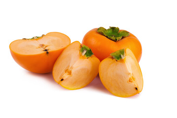 persimmon on white background