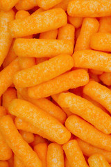 Orange Cheese Puff Snack Background