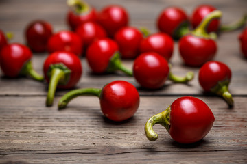 Raw hot cherry peppers