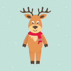 cartoon deer with scarf