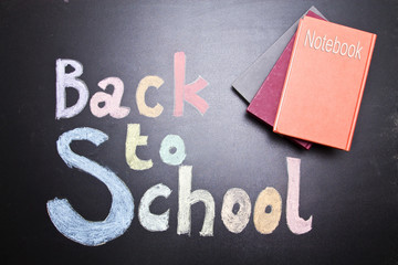 concept back to school on board with accessories