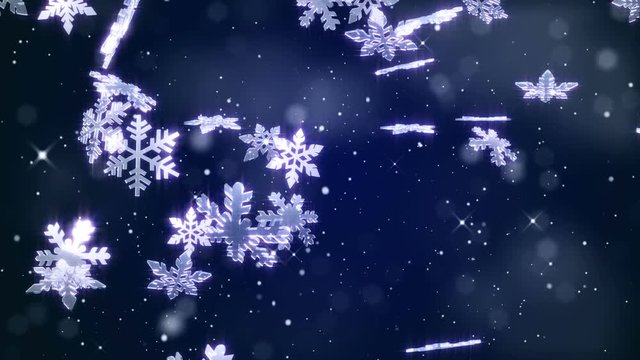 Abstract snowflake Christmas festival background with blue tone