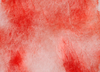 Watercolor red texture. It was create by drawing by a brush of red paint on the cotton wool