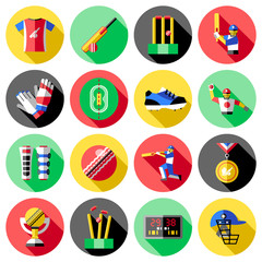 Fototapeta premium Cricket Icon Set 