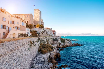 Foto op Canvas Landscape view on the old coastal village and fortification of Antibes on the french riviera in France © rh2010