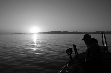 Silhouette of Commercial Fisherman