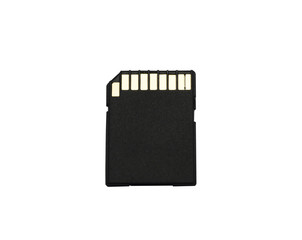 Black SD memory card isolated on white background