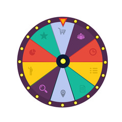 Wheel of fortune infographic design element. illustration
