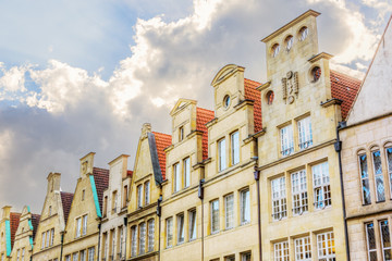 historical gables at Principalmarkt in Muenster