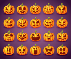 Vector Set pumpkins for Halloween