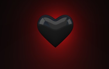 black heart 3D photo