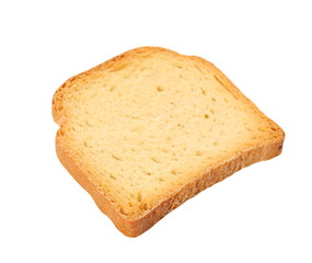 fried toast isolated on white background, sweet rusks bread clipping path