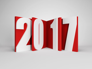 new year 2017, 3d rendering
