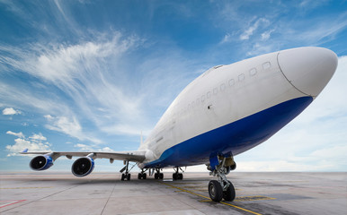 air cargo freighter with blue sky