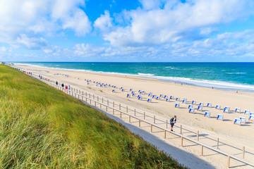 View of beach and coastal promenade in Westerland village on Sylt island, Germany © pkazmierczak