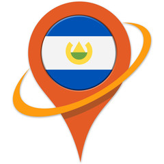 El salvador Flag pin/pointer map icon.