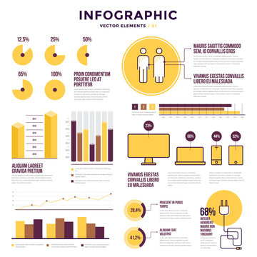 Collection infographic vector elements. Use in website, flyer, corporate report, presentation, advertising, marketing etc.