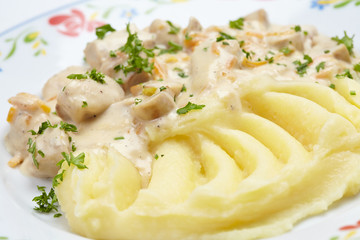 mashed potato with meat