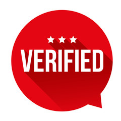 Verified badge vector speech bubble