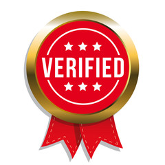 Verified badge vector with ribbon