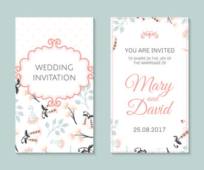 Romantic vector cards template