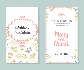 Romantic vector cards template