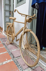 Fototapeta na wymiar decorative rattan bicycle