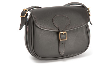 Black Leather Cartridge Bag
