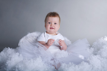 little girl like angel in the sky